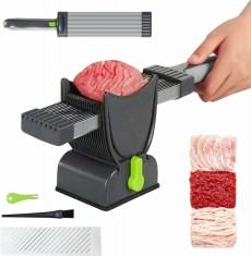 Feliator Profesional pentru Carne cu Lame Multiple din Inox Alimentar si Grosime Ajustabila (2-4mm) &ndash; Ideal pentru Tartar, Fasii