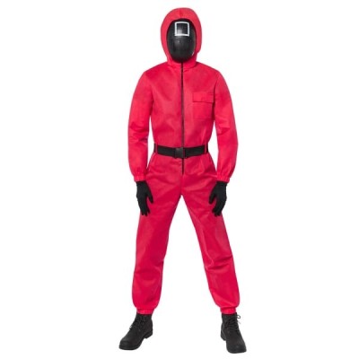 Costum Deluxe Jocul Calamarului pentru adulti cu 3 masti - Squid Game XS foto