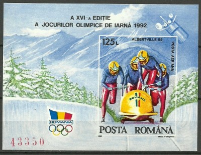 1992 - Jocurile Olimpice Albertville, colita nedantelata neuzata foto