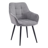 Cumpara ieftin Fotoliu de design textil gri metal negru Marken 58.5x62x86 cm