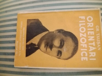 Gr. Tausan Orientari filozofice, ed. princeps foto