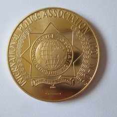 Rara! Medalie placată aur International Police Association/Gablitz 800 ani 1994