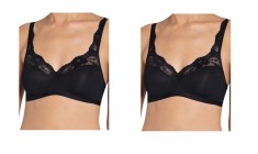 Set 2 sutiene fara armatura Sloggi Romance, negru, 90B - OUTLET