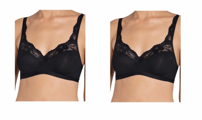 Set 2 sutiene fara armatura Sloggi Romance, negru, 90B - OUTLET