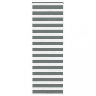 Jaluzea tip zebra gri &amp;icirc;nchis lățime țesătură 65,9 cm poliester foto
