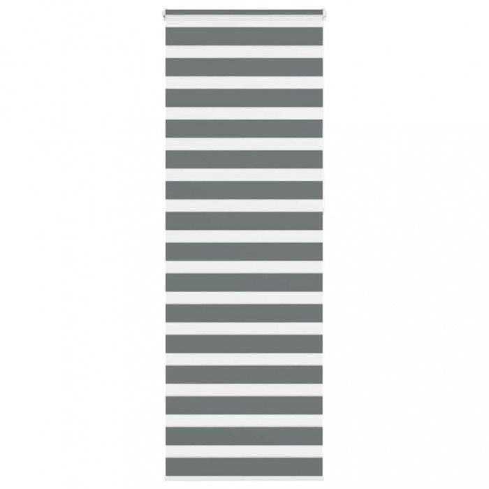 Jaluzea tip zebra gri &icirc;nchis lățime țesătură 65,9 cm poliester