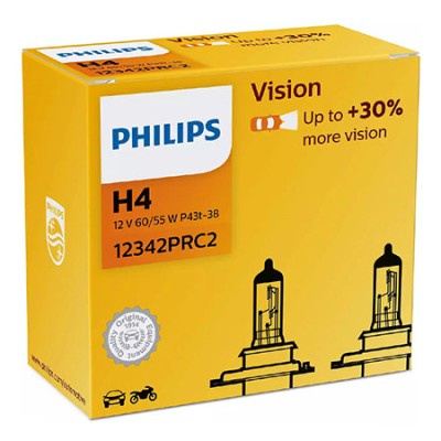 SET 2 BUC BECURI AUTO VISION H4 PHILIPS foto