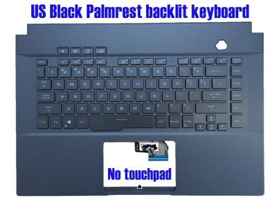 Carcasa cu tastatura palmrest Laptop Gaming, Asus, ROG Zephyrus M GU502G, GU502GV, GU502GU, GU502GW, 90NR02E1-R31UI0, iluminata, layout US foto