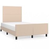 Cumpara ieftin Cadru de pat cu tablie, cappuccino, 120x200 cm, piele ecologica