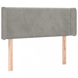 Cumpara ieftin Tablie de pat cu aripioare gri deschis 93x16x78/88 cm catifea