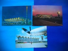 HOPCT LOT 1980 AEROPORTUL OTOPENI - BUCURESTI -3 CARTI POSTALE-CIRCULATE