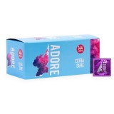Prezervative ADORE Extra Sure, din latex rezistent, lubrifiate, fără parfum, 54 &plusmn; 2 mm, 144 buc