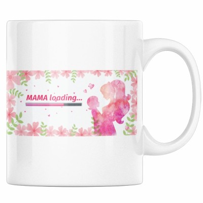 Cana alba personalizata &amp;quot;Mama loading, viitoare mamica&amp;quot;, INOVATIX&amp;reg;. 330ml foto