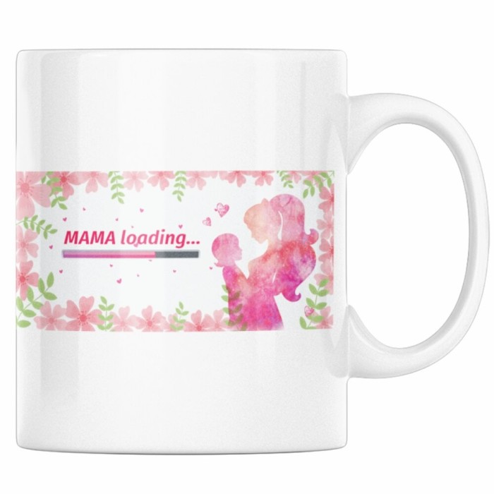 Cana alba personalizata &quot;Mama loading, viitoare mamica&quot;, INOVATIX&reg;. 330ml