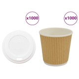 vidaXL Cești de cafea din h&acirc;rtie cu capace 1000 buc 4oz 100ml 3325223