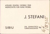 A1884 Reclamă a atelierului pentru mobile fine J. Stefani din Sibiu, 1935