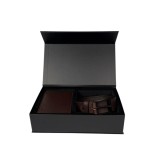 Cumpara ieftin Set cadou pentru barbati, Portofel + Curea, piele naturala, model elegant, Negru, SET13