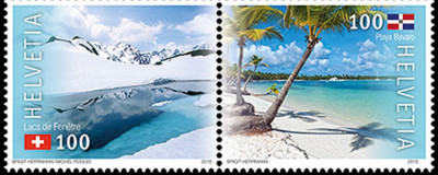 ELVETIA 2016 Emisiune comuna Elvetia -Rep. Dominicana Serie 2 timbre Mi.2464-65 foto