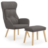 Cumpara ieftin Scaun de relaxare cu taburet, gri deschis, textil