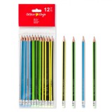 Creioane HB, Office Style, Set 12 Bucăți, Radieră, Multicolor, Oem