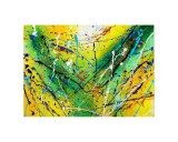 Cumpara ieftin Tablou abstract pictat manual birou, living, dormitor, Calatorie in spatiu, 70x50cm ulei pe panza, reproducere Jackson Pollock