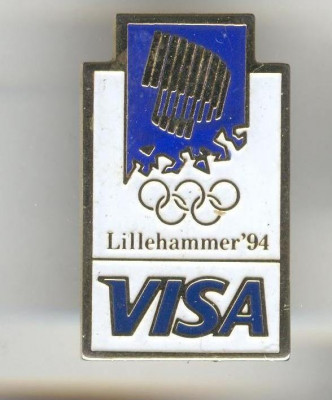 Insigna Olimpica Olimpiada - VISA - LILLEHAMMER 1994 foto