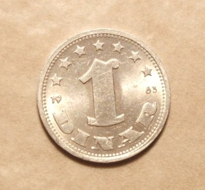 YUGOSLAVIA 1 DINAR 1963 UNC foto
