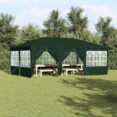 vidaXL Cort pentru Petreceri Verde, Alb 600 x 400 x 266 cm foto