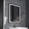 Oglinda LED Rectangulara, 75x90cm, Favola MotionGlow Marcello, Sistem Dezaburire, Ceas &amp; Termometru, Dimabila ModernLight Concept