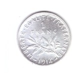 Moneda Franta 1 franc 1914, stare excelenta, curata, Europa, Argint