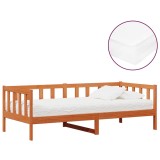 Cumpara ieftin Pat de zi cu headboard Culoare ceara maro si alb 90 x 200 cm