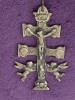 CUCIFIX FECIOARA MARIA,BRONZ SPANIOL,sec.XVII,Cruce Masiv antica-cruce de Moaste