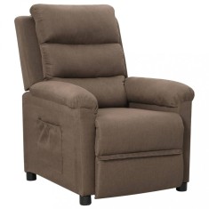vidaXL Fotoliu rabatabil, gri taupe, material textil