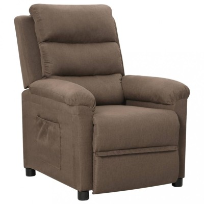 vidaXL Fotoliu rabatabil, gri taupe, material textil foto