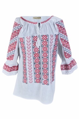 Bluza tip ie dama R24, alb alpin/rosu bordo , marimea 3XL foto