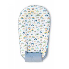 Baby Nest din Bumbac, model gri curcubeu