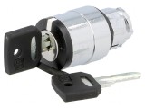 Comutator rotativ cu cheie 22mm negru 2 poziții