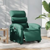 VidaXL Fotoliu rabatabil electric, verde &icirc;nchis, material textil