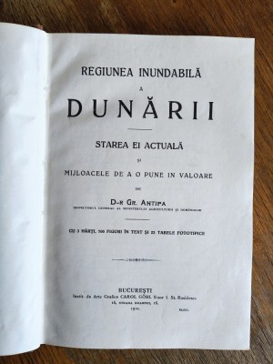 Regiunea inundabila a Dunarii - Dr. Gr. Antipa, 1910 / R6P4F foto