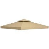 Outsunny Acoperiș de Rezervă pentru pavilion de Grădină P&acirc;nză de Rezervă pentru pavilion tonel Tendă 3 x 3 m Bej | Aosom Romania