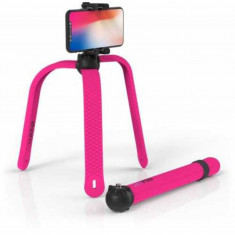 Selfie stick 3Pod Zbam, trepied flexibil, telecomanda bluetooth, Roz foto