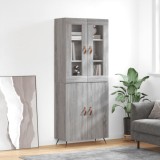 vidaXL Dulap &icirc;nalt, gri sonoma, 69,5x34x180 cm, lemn compozit