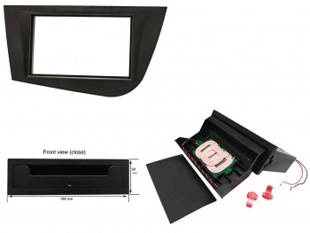 Kit rama radio cu incarcator fara fir Seat Leon 2005-2012 negru foto