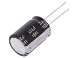 Condensator electrolitic THT 220uF 160VDC &Oslash;18x25mm &plusmn;20%