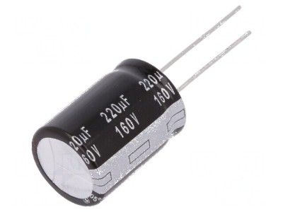 Condensator electrolitic THT 220uF 160VDC &amp;Oslash;18x25mm &amp;plusmn;20% foto