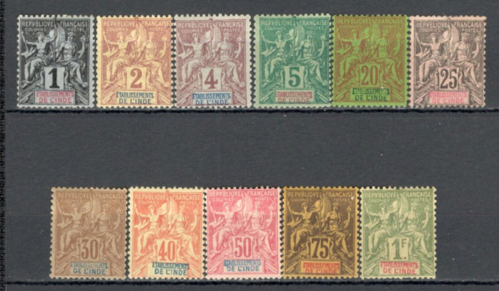 India Franceza.1892 Alegorie 11 buc. SI.950
