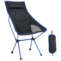 vidaXL Scaun de camping pliabil, negru, PVC ?i aluminiu foto