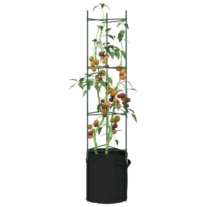 vidaXL Suport pentru roșii cu saci de plante 6 buc., 154 cm oțel și PP 3281490