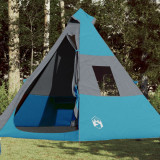 VidaXL Cort de camping tipi pentru 7 persoane, albastru, impermeabil