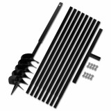 Burghiu de sol cu m&acirc;ner 150 mm cu tub prelungitor 9 m, oțel 270528